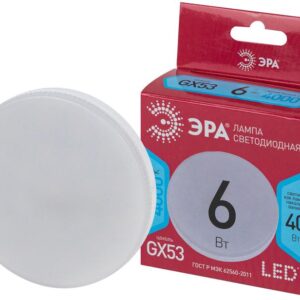 Лампочка светодиодная ЭРА RED LINE LED GX-6W-840-GX53 R 6 Вт таблетка нейтральный белый свет купить оптом недорого