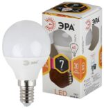 Лампочка светодиодная ЭРА STD LED P45-7W-827-E14 E14 / Е14 7Вт шар теплый белый свет купить оптом недорого
