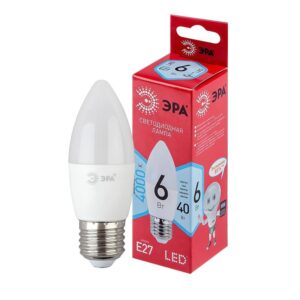 Лампочка светодиодная ЭРА RED LINE LED B35-6W-840-E27 R Е27 / E27 6 Вт свеча нейтральный белый свет купить оптом недорого