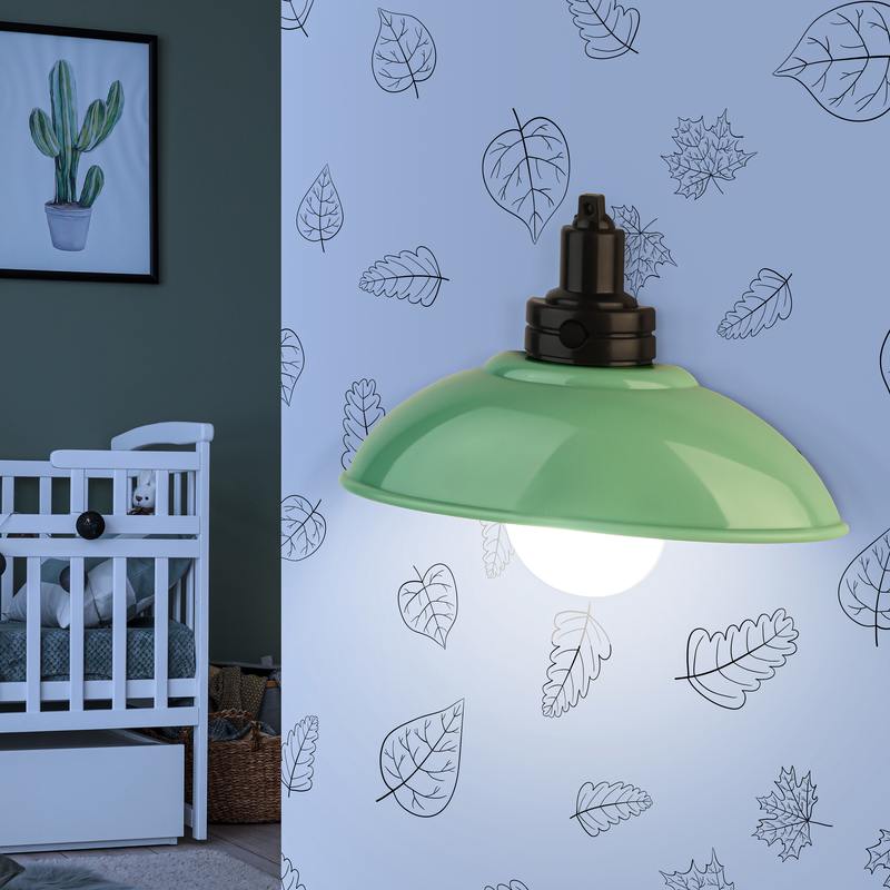 Ночник - светильник светодиодный ЭРА NLED-487-1W-SW-GR настенный на батарейках с выключателем зеленый оптом купить хорошая цена Ночник - светильник светодиодный ЭРА NLED-487-1W-SW-GR настенный на батарейках с выключателем зеленый купить оптом недорого