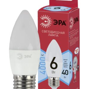Лампочка светодиодная ЭРА RED LINE ECO LED B35-6W-840-E27 E27 / Е27 6Вт свеча нейтральный белый свет купить оптом недорого