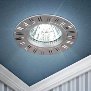 Встраиваемый светильник алюминиевый ЭРА KL33 AL/SL/1 MR16 12V 50W серебро купить оптом недорого