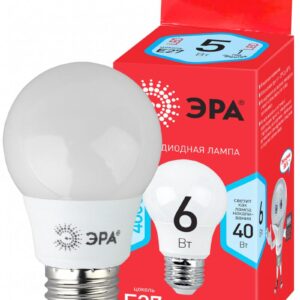 Лампочка светодиодная ЭРА RED LINE LED A55-6W-840-E27 R E27 / Е27 6 Вт груша нейтральный белый свет купить оптом недорого
