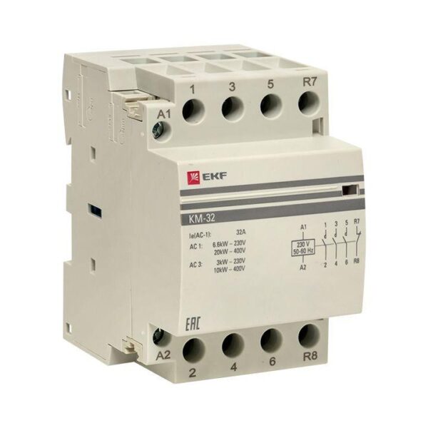 Контактор модульный КМ 32А 3NО+NC (3 мод.) EKF km-3-32-31 оптом купить цена