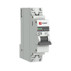 Выключатель автоматический модульный 1п C 5А 4.5кА ВА 47-63 PROxima EKF mcb4763-1-05C-pro оптом купить цена