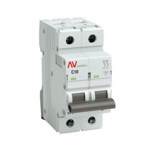 Выключатель автоматический модульный 2п C 10А 6кА AV-6 AVERES EKF mcb6-2-10C-av оптом купить цена