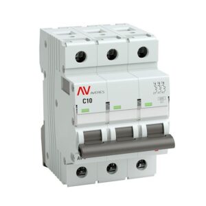 Выключатель автоматический модульный 3п C 10А 6кА AV-6 AVERES EKF mcb6-3-10C-av оптом купить цена