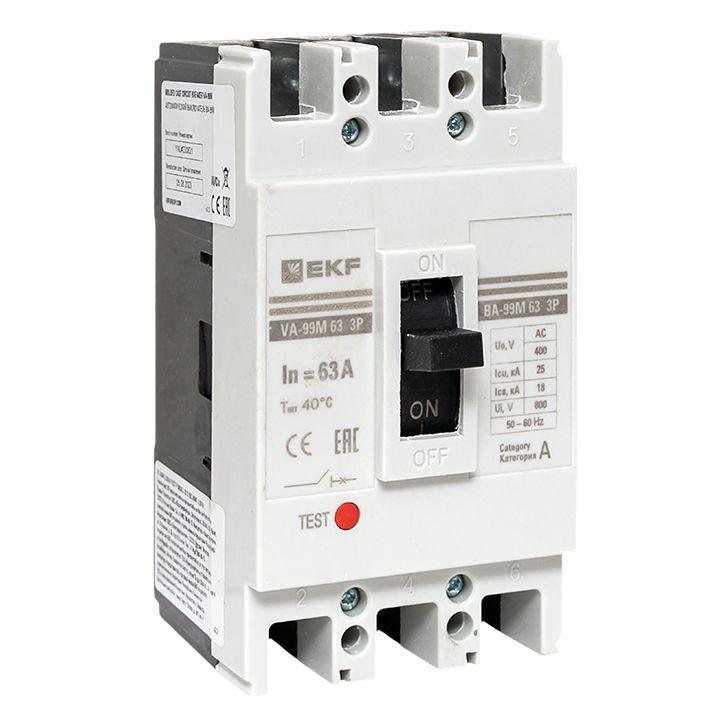 Выключатель автоматический 3п 63/63А 25кА ВА-99М PROxima EKF mccb99-63-63m купить оптом выгодно Выключатель автоматический 3п 63/63А 25кА ВА-99М PROxima EKF mccb99-63-63m оптом купить цена