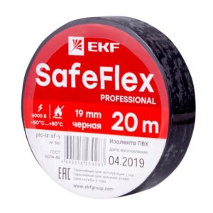 Изолента ПВХ 19мм (рул.20м) черн. SafeFlex EKF plc-iz-sf-b оптом купить цена