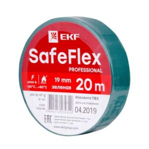 Изолента ПВХ 19мм (рул.20м) зел. SafeFlex EKF plc-iz-sf-g оптом купить цена