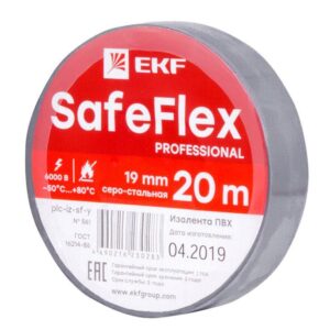 Изолента ПВХ 19мм (рул.20м) серо-стальн. SafeFlex EKF plc-iz-sf-st оптом купить цена