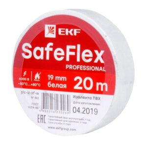 Изолента ПВХ 19мм (рул.20м) бел. SafeFlex EKF plc-iz-sf-w оптом купить цена
