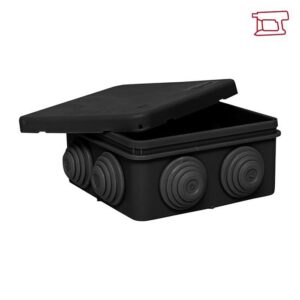 Коробка распаячная КМР-030-031 с крышкой наружная 85х85х40 8 мембранных вводов IP55 черн. EKF plc-kmr-030-031-b оптом купить цена