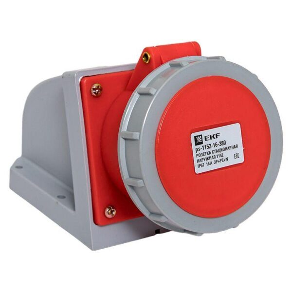 Розетка стационарная наружная 1152 3Р+РЕ+N 16А 380В IP67 PROxima EKF ps-1152-16-380 оптом купить цена