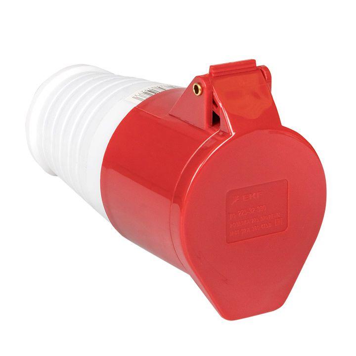 Розетка кабельная 32А 380В 3P+РЕ IP44 (224) EKF ps-224-32-380 купить оптом выгодно Розетка кабельная 32А 380В 3P+РЕ IP44 (224) EKF ps-224-32-380 оптом купить цена
