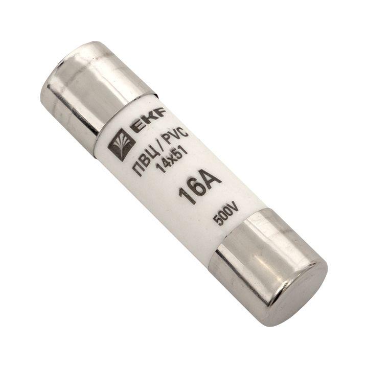 Вставка плавкая цилиндрическая ПВЦ 14х51 16А EKF pvc-14x51-16 купить оптом выгодно Вставка плавкая цилиндрическая ПВЦ 14х51 16А EKF pvc-14x51-16 оптом купить цена
