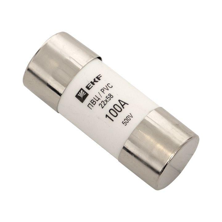 Вставка плавкая цилиндрическая ПВЦ 22х58 100А EKF pvc-22x58-100 купить оптом выгодно Вставка плавкая цилиндрическая ПВЦ 22х58 100А EKF pvc-22x58-100 оптом купить цена