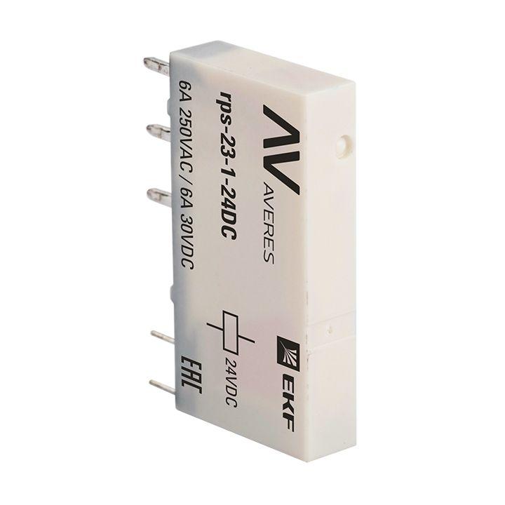 Реле промежуточное РП slim 23/1 6А 24В DC AVERES EKF rps-23-1-24DC купить оптом выгодно Реле промежуточное РП slim 23/1 6А 24В DC AVERES EKF rps-23-1-24DC оптом купить цена