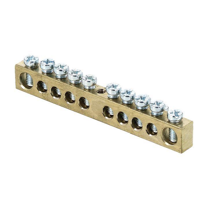 Шина PEN "ноль-земля" 6х9 10 отвер. латунь крепеж по центру PROxima EKF sn0-63-10 купить оптом выгодно Шина PEN "ноль-земля" 6х9 10 отвер. латунь крепеж по центру PROxima EKF sn0-63-10 оптом купить цена