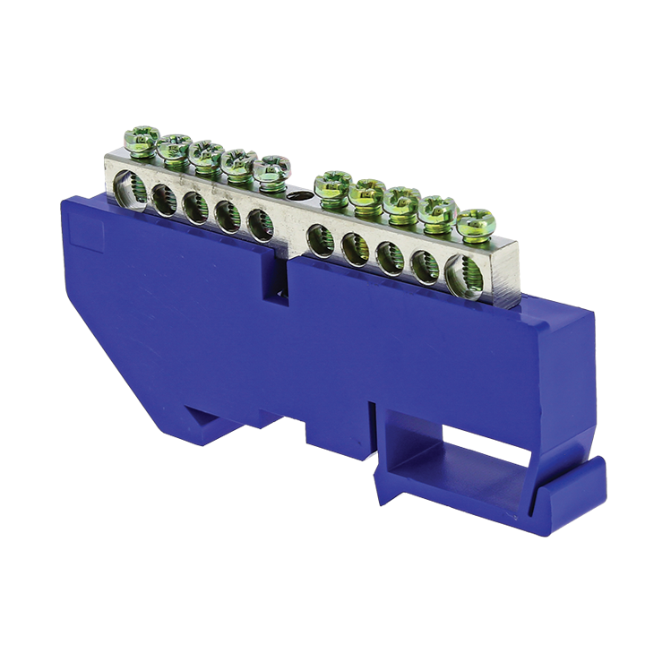 Шина нулевая N 6х9 10 отверст. цинк син. изолятор на DIN-рейку PROxima EKF sn1-63-10-d купить оптом выгодно Шина нулевая N 6х9 10 отверст. цинк син. изолятор на DIN-рейку PROxima EKF sn1-63-10-d оптом купить цена