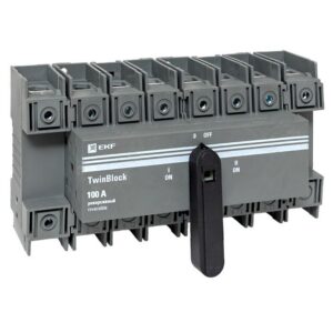 Рубильник 4п 100А реверсивный с рукояткой для прямой установки TwinBlock EKF tb-s-100-4p-rev оптом купить цена