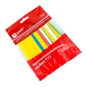 Набор трубок термоусадочных ТУТ нг тонкостен. 20/10 (7 цветов по 3шт 100мм) EKF tut-n-20 оптом купить цена