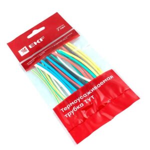 Набор трубок термоусадочных ТУТ нг тонкостен. 2/1 (7 цветов по 3шт 100мм) EKF tut-n-2 оптом купить цена