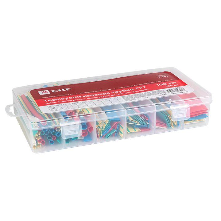 Набор трубок термоусадочных ТУТ 4/2; 6/3; 8/4; 10/5; 12/6; 20/10 100мм бокс 5 цветов 105шт PROxima EKF tut-n-5-r купить оптом выгодно Набор трубок термоусадочных ТУТ 4/2; 6/3; 8/4; 10/5; 12/6; 20/10 100мм бокс 5 цветов 105шт PROxima EKF tut-n-5-r оптом купить цена