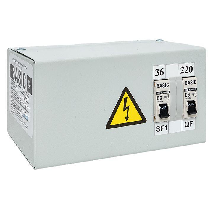 Ящик с понижающим трансформатором ЯТП 0.25 220/36В (2 авт. выкл.) Basic EKF yatp0.25-220/36v-2a купить оптом выгодно Ящик с понижающим трансформатором ЯТП 0.25 220/36В (2 авт. выкл.) Basic EKF yatp0.25-220/36v-2a оптом купить цена