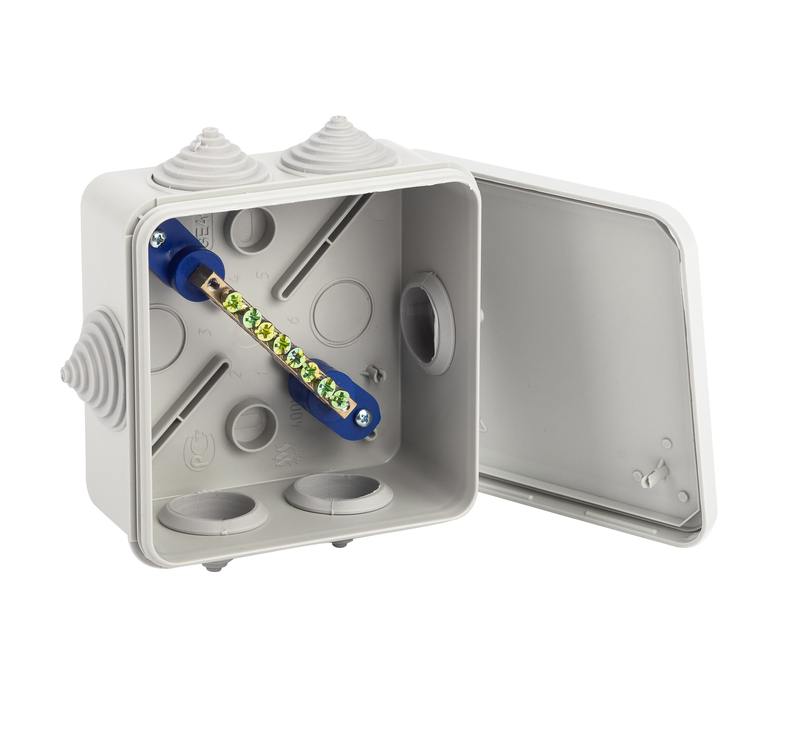 ЭРА Коробка уравнивания потенциалов KUPR 100х100х50мм ЭРА Коробка уравнивания потенциалов KUPR 100х100х50мм