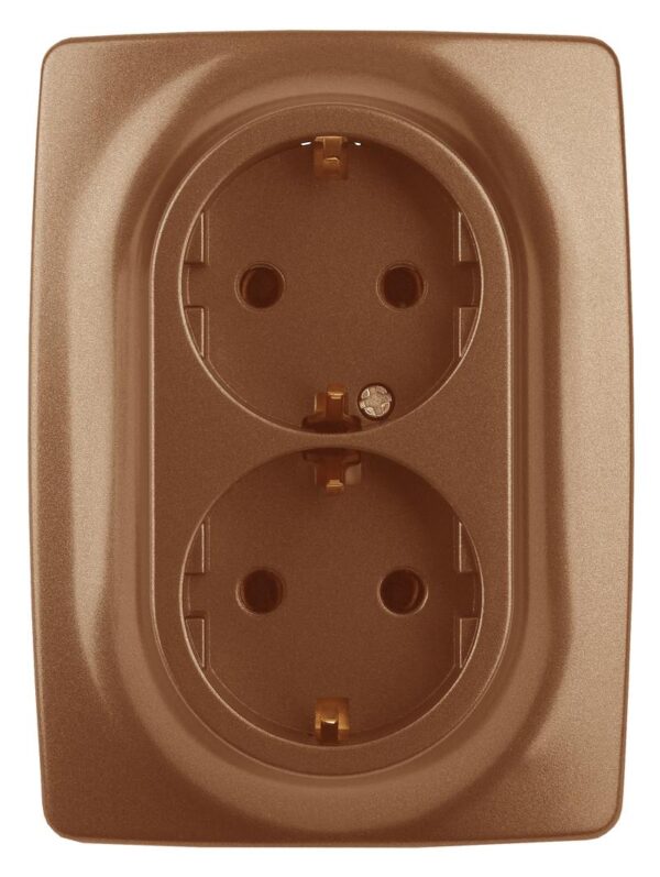 12-2106-14 ЭРА Розетка 2X2P+E Schuko