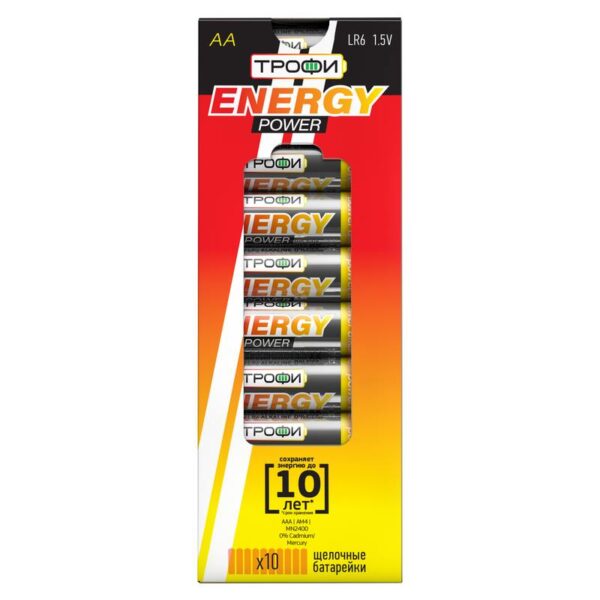 Батарейки Трофи LR6-10 box ENERGY POWER Alkaline купить оптом недорого