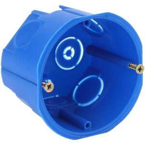 Коробка установочная ЭРА KUT-68-45-blue синяя 68х45мм для твердых стен саморезы IP20 купить оптом недорого