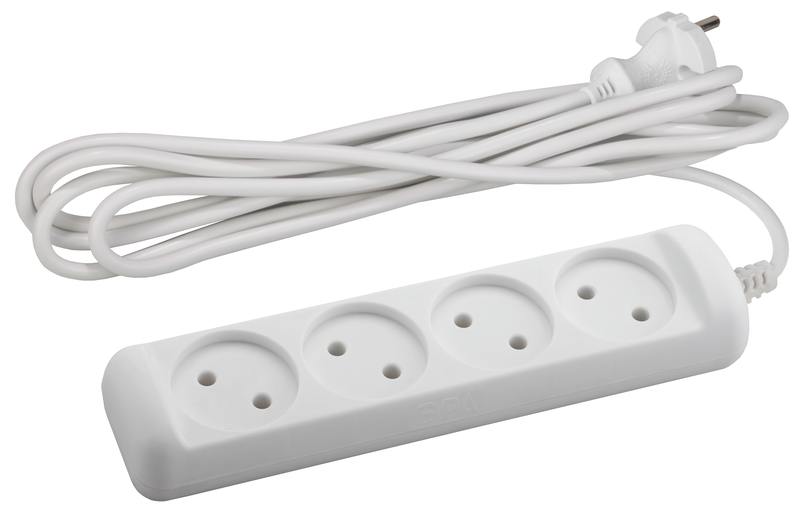 Удлинитель электрический ЭРА U-4-3m-2x1 без заземления 4 розетки 3м ПВС 2x1мм2 10А оптом купить хорошая цена Удлинитель электрический ЭРА U-4-3m-2x1 без заземления 4 розетки 3м ПВС 2x1мм2 10А купить оптом недорого