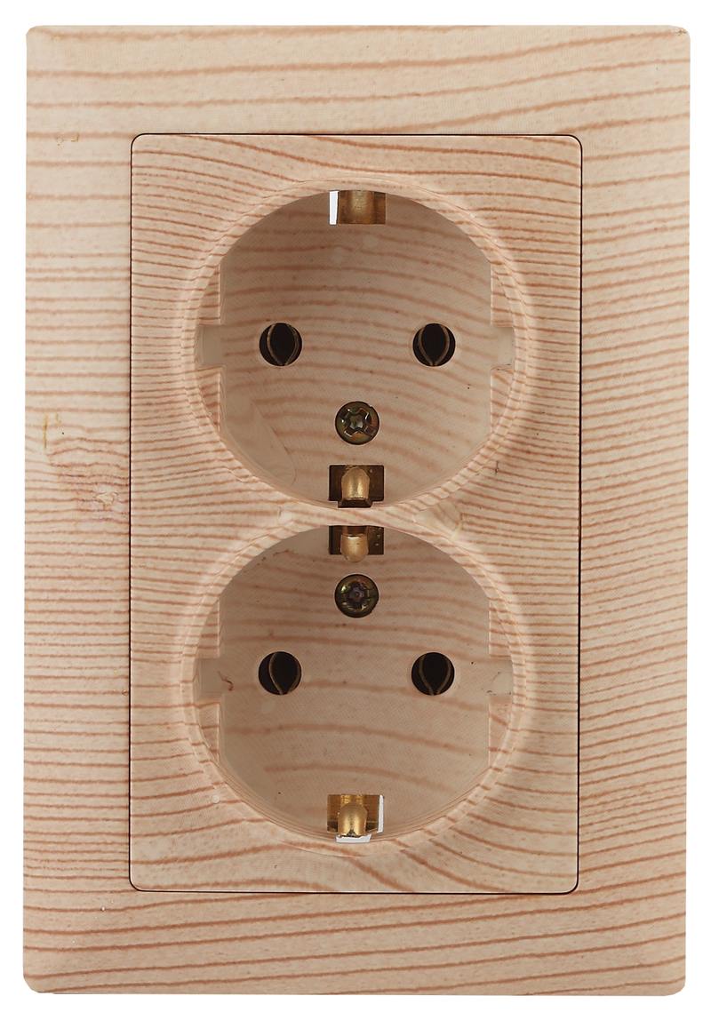 Розетка Intro Solo 4-205-11 с заземлением двойная 2X2P+E Schuko Розетка Intro Solo 4-205-11 с заземлением двойная 2X2P+E Schuko