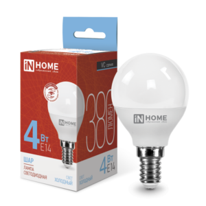 Лампа светодиодная LED-ШАР-VC 4Вт 230В Е14 6500К 380Лм IN HOME купить оптом недорого