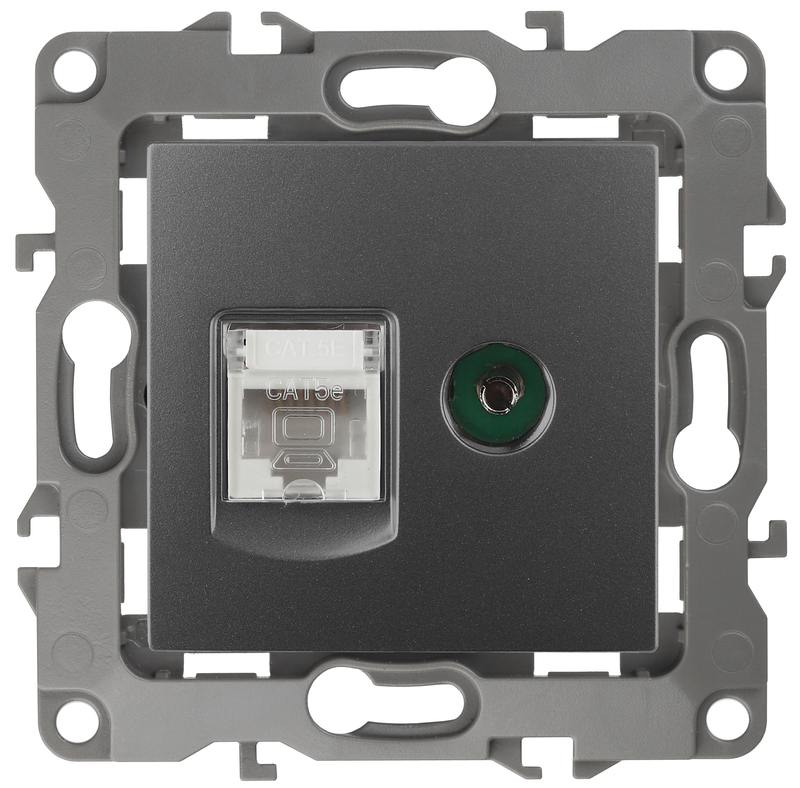 12-3110-12 ЭРА Розетка комбинированная RJ45+TV 12-3110-12 ЭРА Розетка комбинированная RJ45+TV