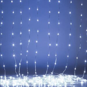 Светодиодная новогодняя гирлянда ЭРА ENIN-300WD занавес водопад холодный белый 3*2