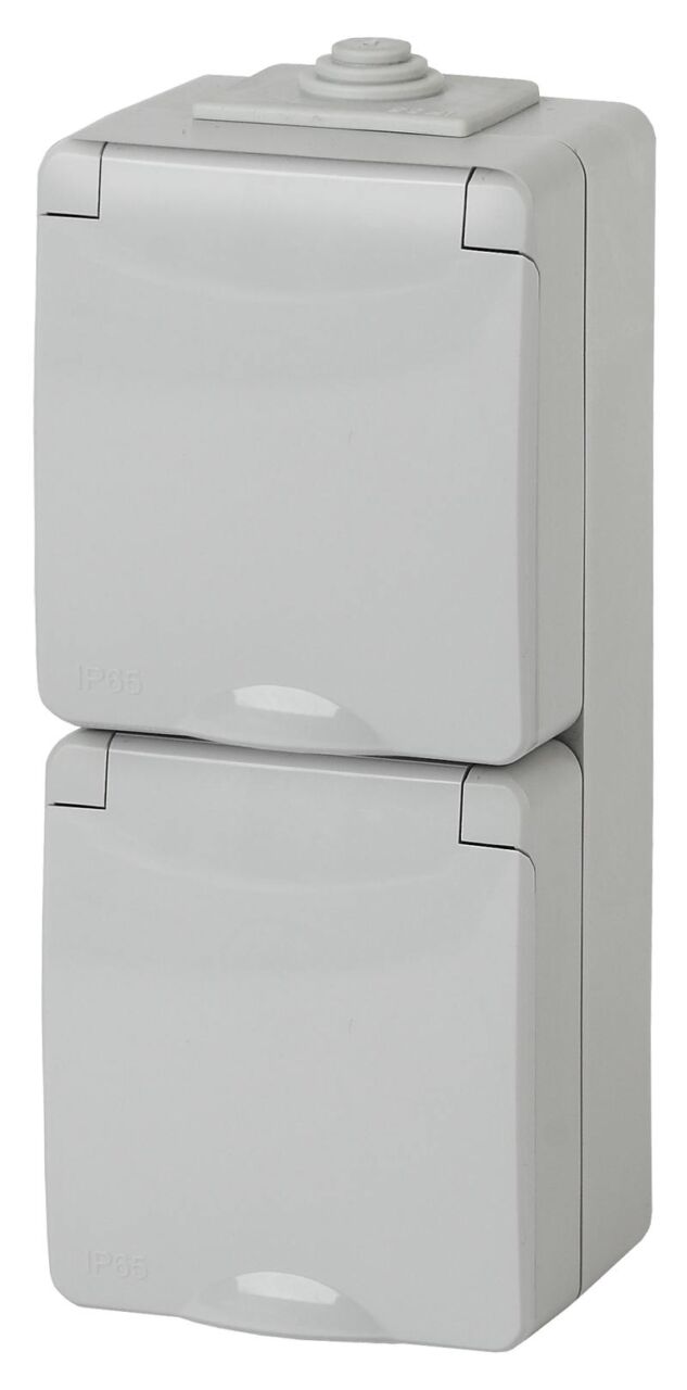 11-2607-03 ЭРА Розетка 2х2P+E верт. IP65 11-2607-03 ЭРА Розетка 2х2P+E верт. IP65