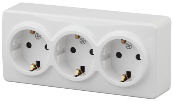11-2208-01 ЭРА Розетка 3х2P+E Schuko