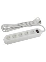 Сетевой фильтр ЭРА USF-5es-5m-W с базовой защитой с заземлением с выключателем 5 розеток 5м 10А белый купить оптом недорого