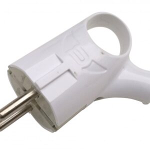 Вилка угловая с кольцом с заземлением 16А белая 4120 IN HOME купить оптом недорого