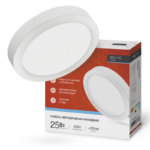 Панель светодиодная накладная круглая NRLP-VC 25Вт 230В 6500К 2000Лм 205мм белая IP40 IN HOME купить оптом недорого