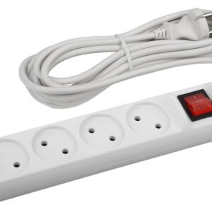 Удлинитель электрический ЭРА U-4s-3m-2x1 без заземления c выключателем 4 розетки 3м ПВС 2x1мм2 10А купить оптом недорого
