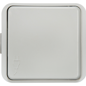 Розетка одинарная с крышкой AQUA белая полугерметичная 3110 IN HOME купить оптом недорого