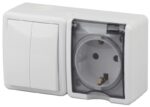 11-7402-01 ЭРА Блок розетка+выключатель двойной IP54