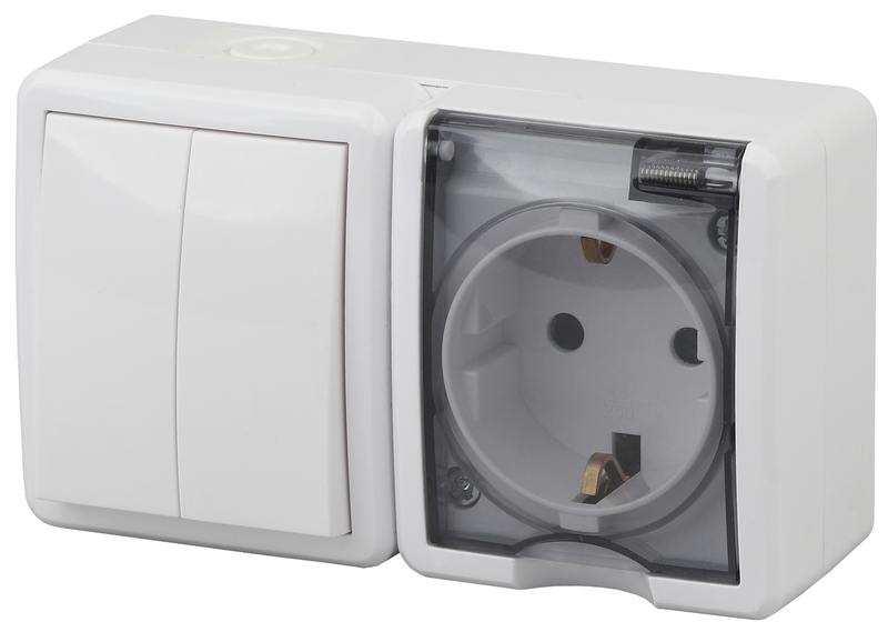 11-7402-01 ЭРА Блок розетка+выключатель двойной IP54 11-7402-01 ЭРА Блок розетка+выключатель двойной IP54
