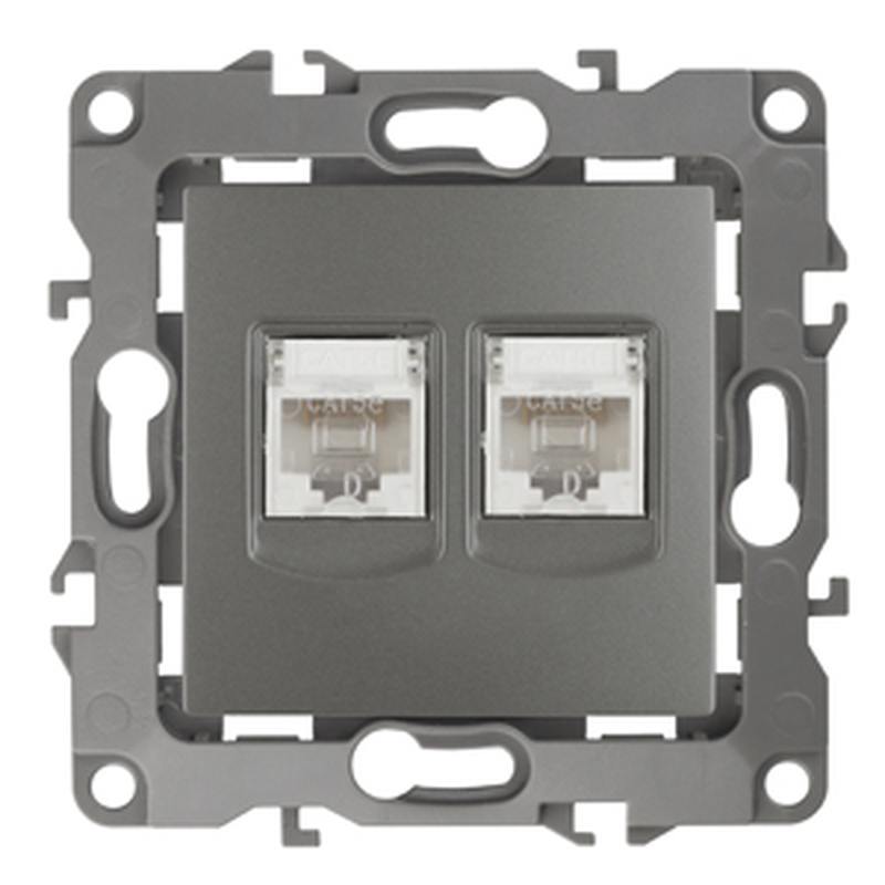 12-3108-12 ЭРА Розетка информационная двойная 2XRJ45 12-3108-12 ЭРА Розетка информационная двойная 2XRJ45