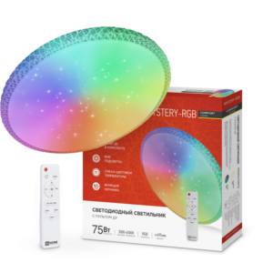 Светильник светодиодный COMFORT MYSTERY-RGB 75Вт 230В 3000-6500K 6000Лм 495x85мм с пультом дистанционного управления IN HOME купить оптом недорого