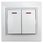 Выключатель Intro Plano 1-105-01 двухклавишный с подсветкой